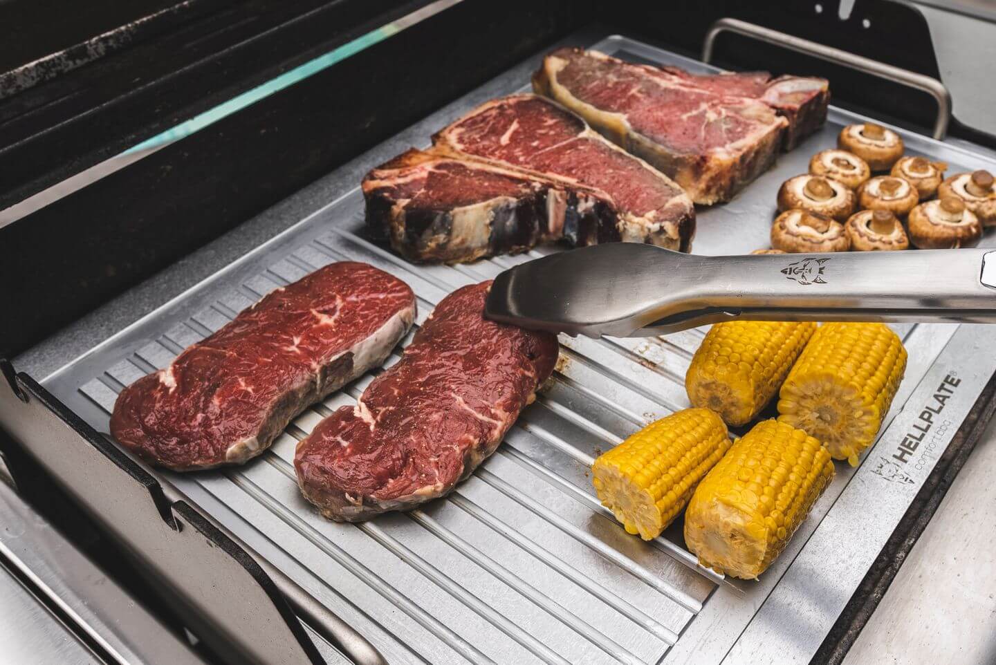 Grillen auf Teppanyaki Grillplatte