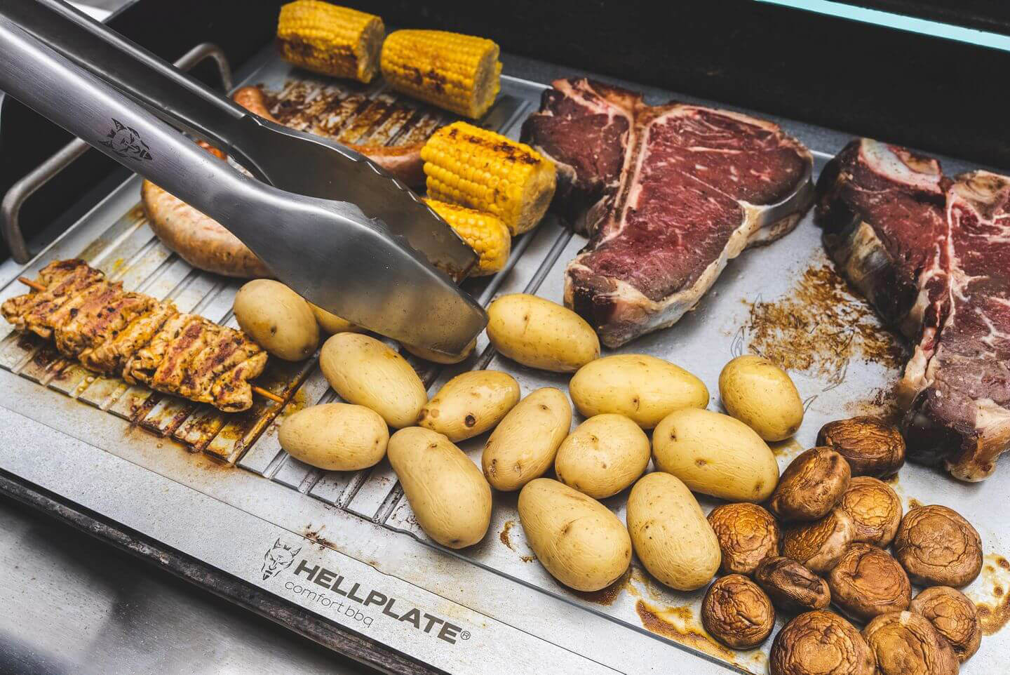 Grillen auf Teppanyaki Grillplatte