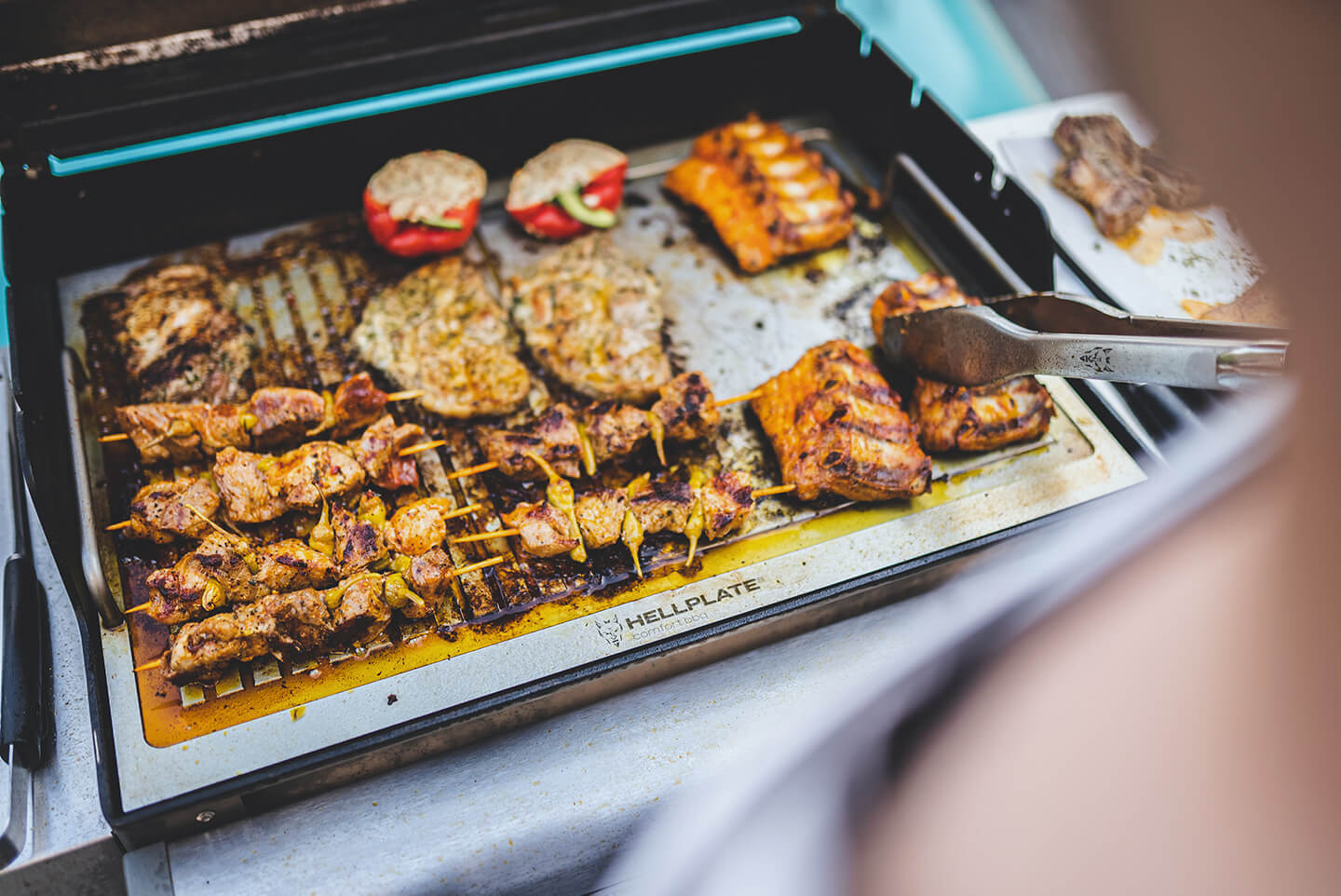 Grillen auf Teppanyaki Grillplatte